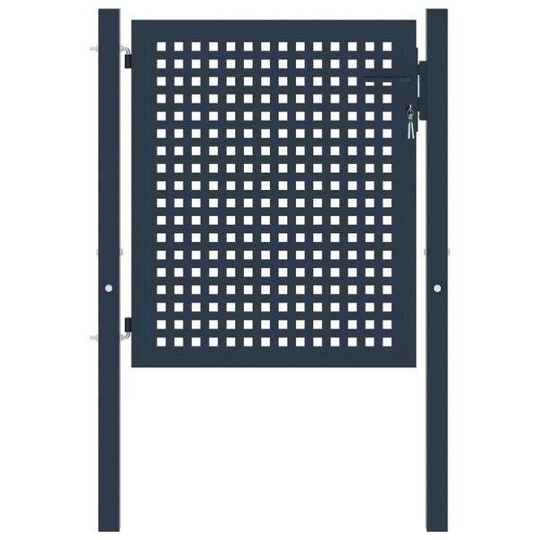 vidaXL Portail de cl&ocirc;ture Anthracite 102 x 100 cm Acier