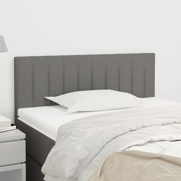 vidaXL T&ecirc;te de lit Gris fonc&eacute; 90x5x78/88 cm Tissu