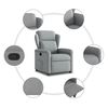 vidaXL Fauteuil inclinable Gris clair Tissu