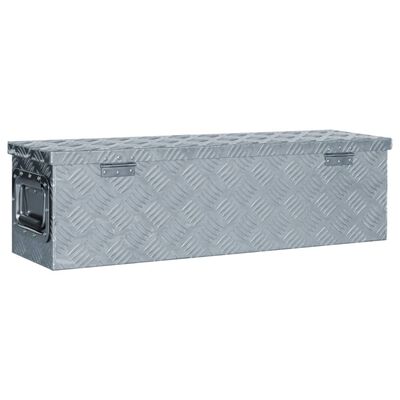 vidaXL Boîte en aluminium 80,5 x 22 x 22 cm Argenté