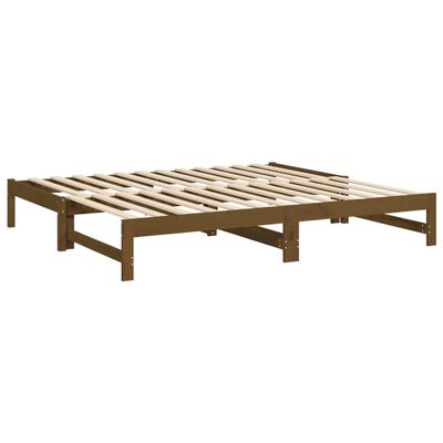 vidaXL Lit coulissant sans matelas marron miel 2x(75x190) cm