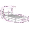 vidaXL Cadre de lit sans matelas blanc 75x190 cm bois de pin massif