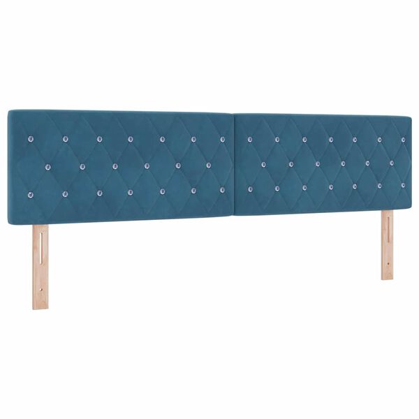 vidaXL T&ecirc;te de lit LED avec t&ecirc;te de lit Bleu fonc&eacute; 180 cm Polyester