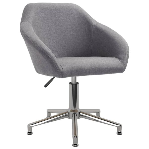 vidaXL Chaise pivotante de salle &agrave; manger Gris clair Tissu