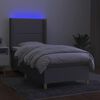 vidaXL Sommier &agrave; lattes de lit matelas LED Gris clair 90x190cm Tissu