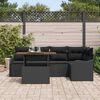 vidaXL Ensemble de canap&eacute; de jardin 6 pcs Noir Poly rotin