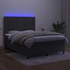 vidaXL Sommier &agrave; lattes de lit matelas et LED Gris fonc&eacute; 140x190 cm