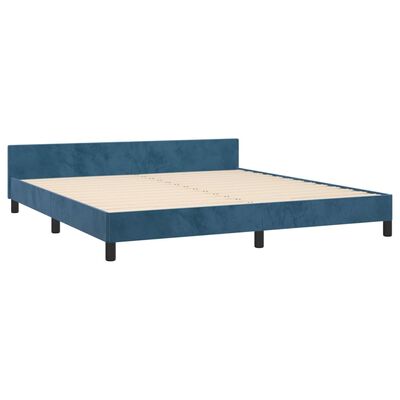 vidaXL Cadre de lit sans matelas bleu foncé 160x200 cm velours