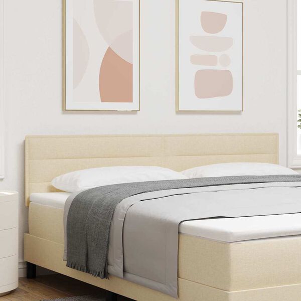 vidaXL T&ecirc;te de lit avec t&ecirc;te de lit Cr&egrave;me 180 cm Cuir synth&eacute;tique