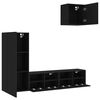 vidaXL Unit&eacute;s murales TV 4 pcs noir bois d'ing&eacute;nierie