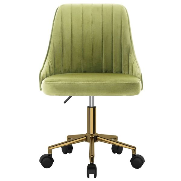 vidaXL Chaises pivotantes à manger lot de 6 vert clair velours