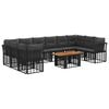 vidaXL Ensemble de canap&eacute; de jardin 11 pc Noir et Gris fonc&eacute;
