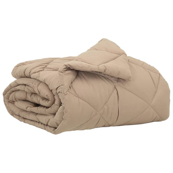 vidaXL Duvet d'&eacute;t&eacute; simple Taupe 220 x 155 cm Microfibre