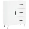 vidaXL Buffet haut Blanc 69,5x34x180 cm Bois d'ing&eacute;nierie