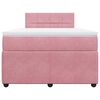 vidaXL Sommier &agrave; lattes de lit avec matelas Rose 120x200 cm Velours