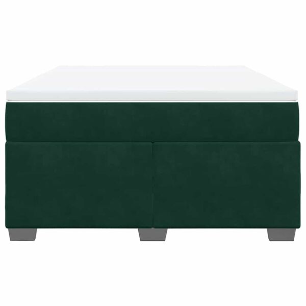 vidaXL Sommier &agrave; lattes de lit et matelas Vert fonc&eacute; 140x200cm Velours