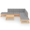 vidaXL Salon de jardin 8 pcs avec coussins Bois de pin massif