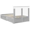 vidaXL Cadre de lit Gris Sonoma 120 x 190 cm Bois d'ing&eacute;nierie