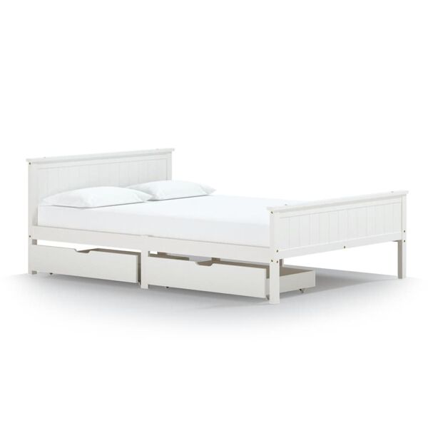 vidaXL Cadre de lit sans matelas blanc bois de pin massif 160x200 cm