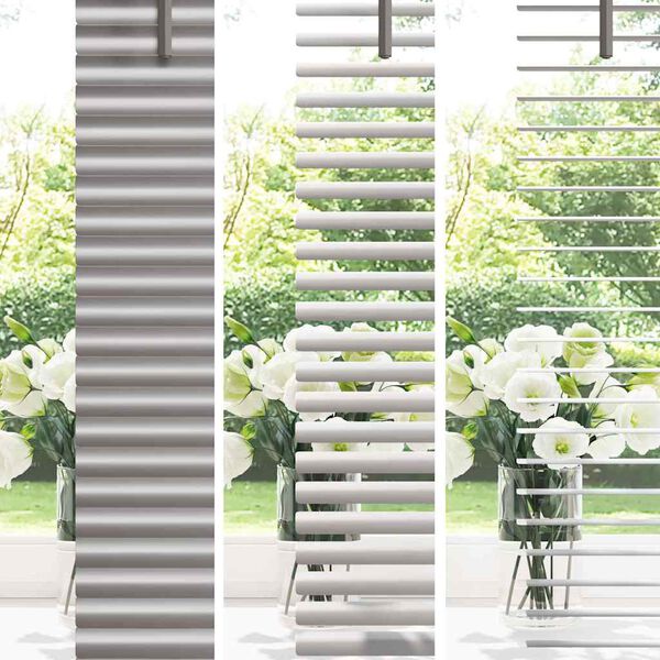 vidaXL Store de Fen&ecirc;tre avec des rideaux Argent Aluminium