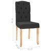 vidaXL Chaises &agrave; manger lot de 4 noir tissu
