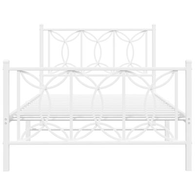 vidaXL Cadre de lit métal sans matelas et pied de lit blanc 100x200 cm