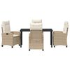 vidaXL Ensemble de salle &agrave; manger pour jardin 5 pcs Beige polyrotin