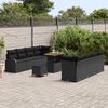 vidaXL Ensemble de canap&eacute; de jardin avec coussin 11 pcs Noir polyrotin