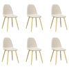 vidaXL Chaises &agrave; manger lot de 6 blanc cr&egrave;me velours