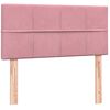 vidaXL Sommier &agrave; lattes de lit avec matelas et LED rose 90x220 cm velours
