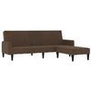 vidaXL Canap&eacute;-lit &agrave; 2 places avec tabouret Marron Tissu microfibre