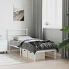 vidaXL Cadre de lit m&eacute;tal sans matelas avec t&ecirc;te de lit blanc 75x190cm