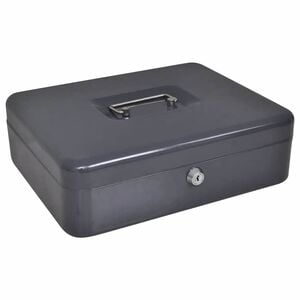 vidaXL Coffre &agrave; cash avec verrouillage Gris fonc&eacute; 30 x 24 x 9 cm Acier