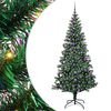 vidaXL Sapin de No&euml;l artificiel pr&eacute;-&eacute;clair&eacute; Vert 210 cm PVC et m&eacute;tal