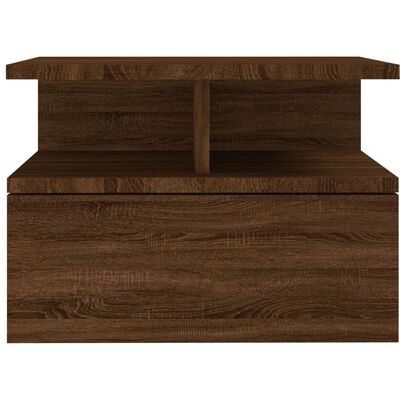 vidaXL Table de chevet flottante Chêne marron Bois d’ingénierie