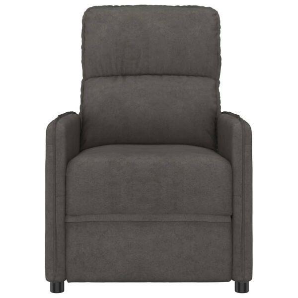 vidaXL Fauteuil de massage Gris fonc&eacute; Tissu microfibre