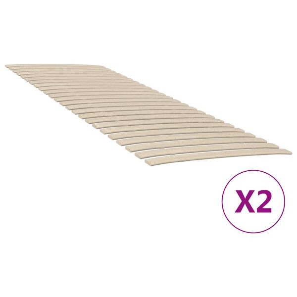 vidaXL Lattes de rechange pour sommier avec 48 lattes, 2 pi&egrave;ces, 70 x 200 cm