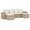 vidaXL Salon de jardin avec coussins 6 pcs beige r&eacute;sine tress&eacute;e
