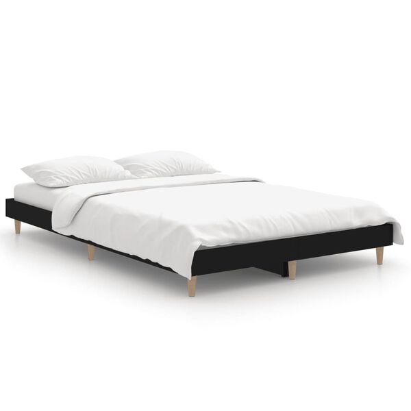 vidaXL Cadre de lit sans matelas noir 120x190 cm bois d'ing&eacute;nierie