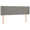 vidaXL T&ecirc;te de lit &agrave; LED Gris clair 147x16x78/88 cm Velours
