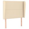 vidaXL T&ecirc;te de lit avec oreilles Cr&egrave;me 103x23x118/128 cm Tissu