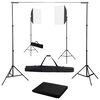 vidaXL Kit de studio photo avec bo&icirc;tes &agrave; lumi&egrave;re et toile de fond