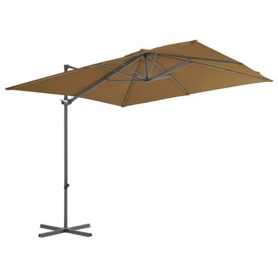 vidaXL Parasol de jardin avec base portable taupe