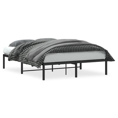 vidaXL Cadre de lit métal sans matelas noir 140x190 cm