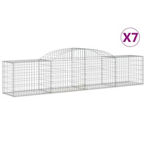 vidaXL Paniers &agrave; gabions arqu&eacute;s 7 pcs 300x50x60/80 cm fer galvanis&eacute;