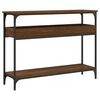 vidaXL Table console avec &eacute;tag&egrave;re ch&ecirc;ne marron 100x29x75 cm