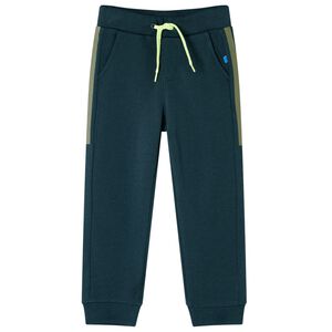 Pantalon de surv&ecirc;tement enfants avec cordon de serrage vert mousse 92