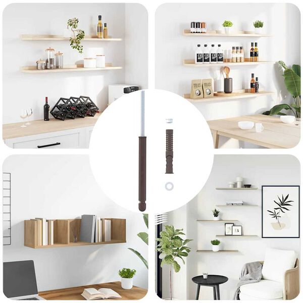 vidaXL Support de &eacute;tag&egrave;re flottante 12 pcs Beige &Oslash;12 x 190 mm Acier