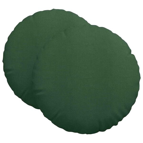 vidaXL Coussins de si&egrave;ge 2 pcs Vert fonc&eacute; &Oslash; 80 cm