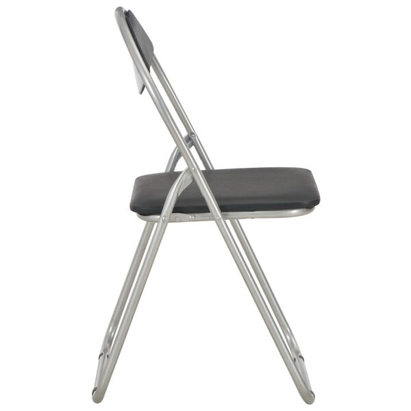 vidaXL Chaises pliantes &agrave; manger lot de 4 noir similicuir